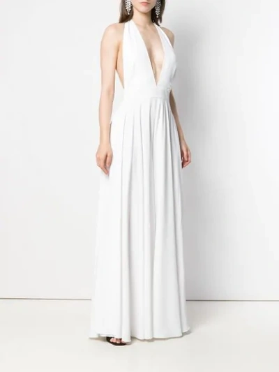 Shop Alexandre Vauthier Deep V-neck Gown - White