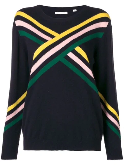 Shop Chinti & Parker Colour-block Fitted Sweater In Blue