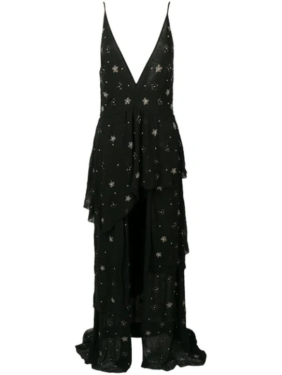 Shop Amiri Black Embroidered Dress