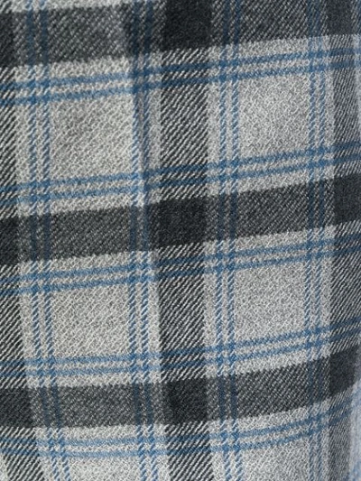Shop Incotex Checkered High Waist Trousers - Grey