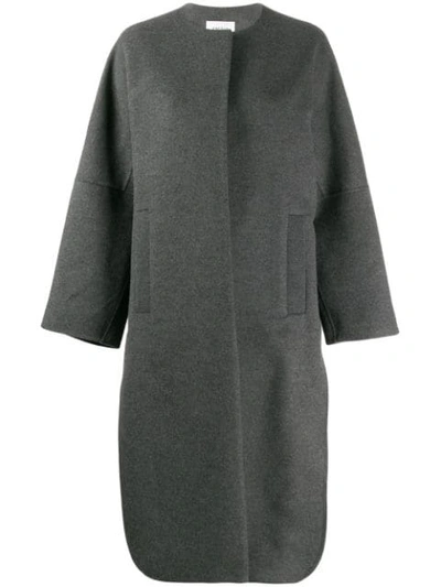 Shop Enföld Concealed Front Coat In 170 C.gry Charcoal Grey
