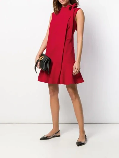 Shop Valentino Crepe Couture Dress In Red