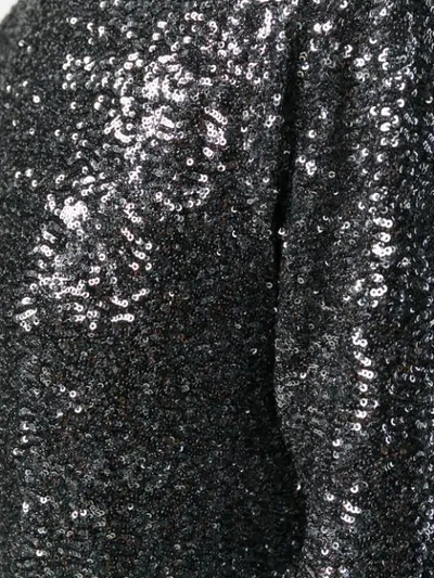 Shop Balmain Sequin Embroidered Mini Dress In Metallic
