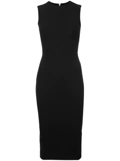 Shop Alex Perry Fitted Midi Dress In Black