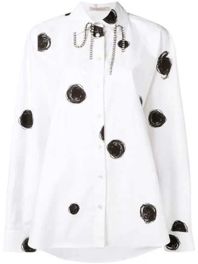 Shop Christopher Kane Dot Print Cotton Shirt In White