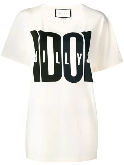 Shop Gucci Billy Idol Print T-shirt In White