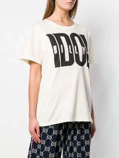 Shop Gucci Billy Idol Print T-shirt In White