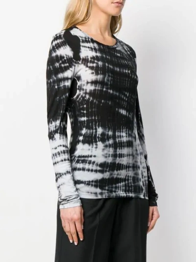 Shop Diesel Black Gold Long-sleeve T-shirt With Tie-dyed Stripes In Black