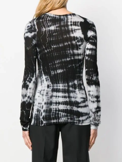 Shop Diesel Black Gold Long-sleeve T-shirt With Tie-dyed Stripes In Black