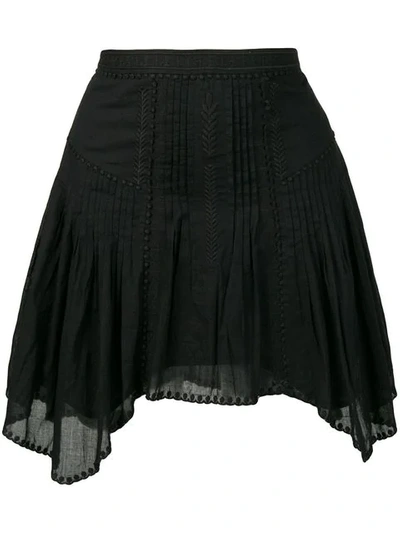 Shop Isabel Marant Étoile Asymmetric Pleated Skirt In Black