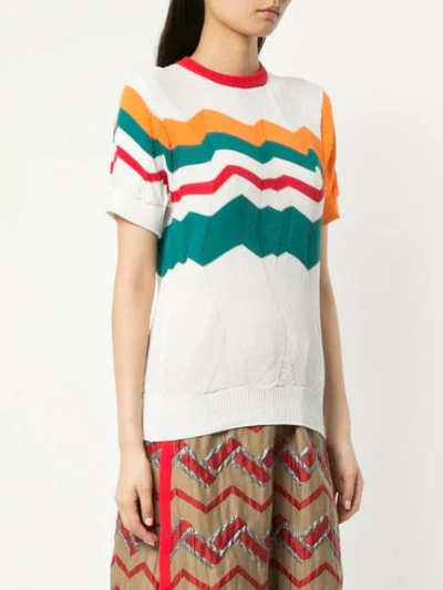 Kolor Zig Zag Knitted Top In Multicolour