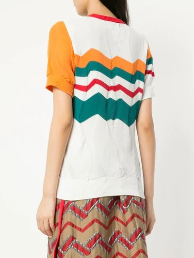 Kolor Zig Zag Knitted Top In Multicolour