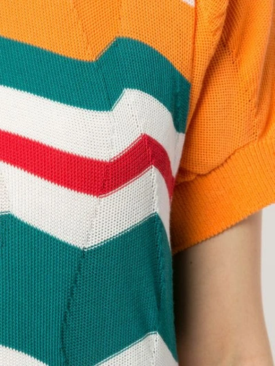 Kolor Zig Zag Knitted Top In Multicolour