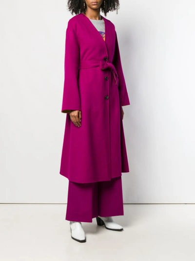 Shop Etro Single Breasted Belted Coat - Pink