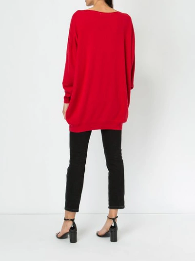 Shop Lamberto Losani Longline Jumper - Red