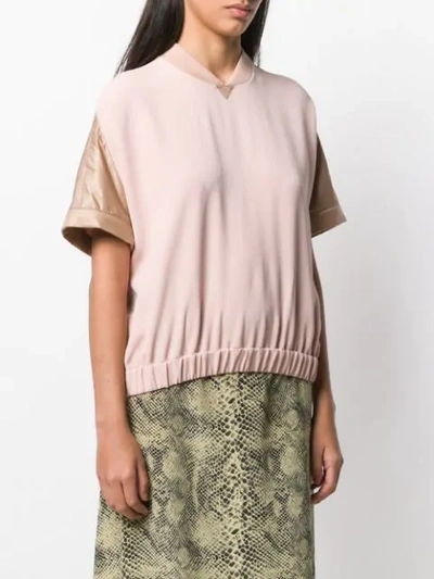 Shop Moncler Short-sleeve Sweatshirt In 514 Pink