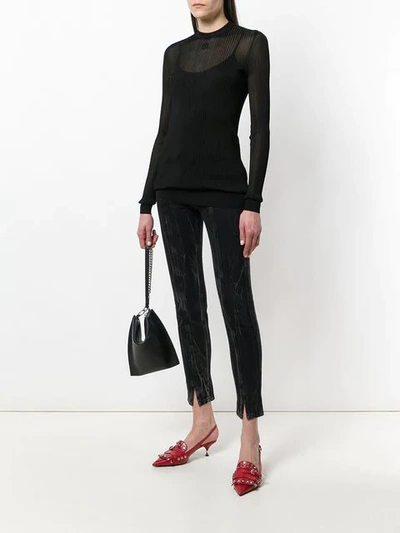 Shop Givenchy Sheer Longsleeved Jersey In Black
