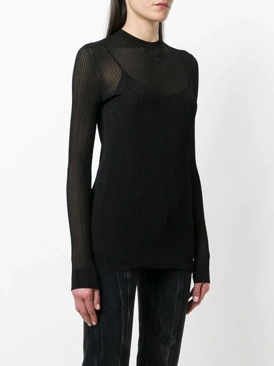Shop Givenchy Sheer Longsleeved Jersey In Black