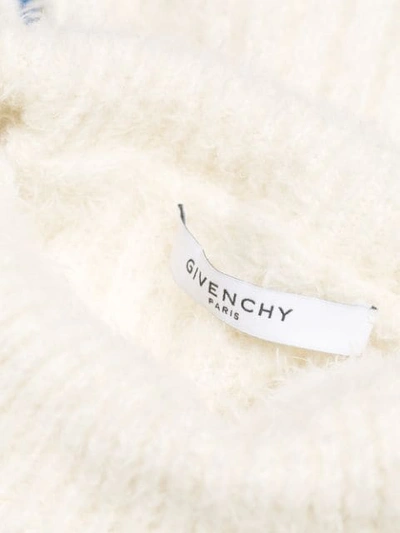 Shop Givenchy Longline Knitted Jumper In 150 Ecrù