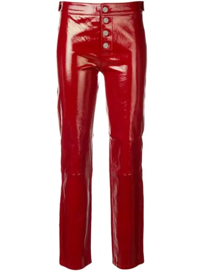 Shop Rta Straight Cropped Trousers In Red