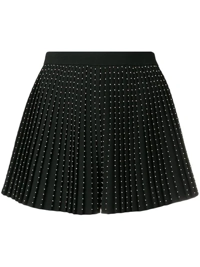 Shop Saint Laurent Pleated Shorts In Black