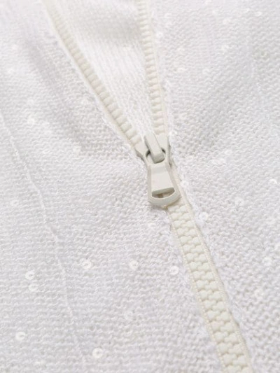 Shop Brunello Cucinelli Knitted Hoodie Top - White