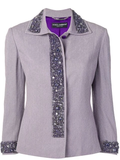 Pre-owned Dolce & Gabbana Bead-embellished Jacket In Purple