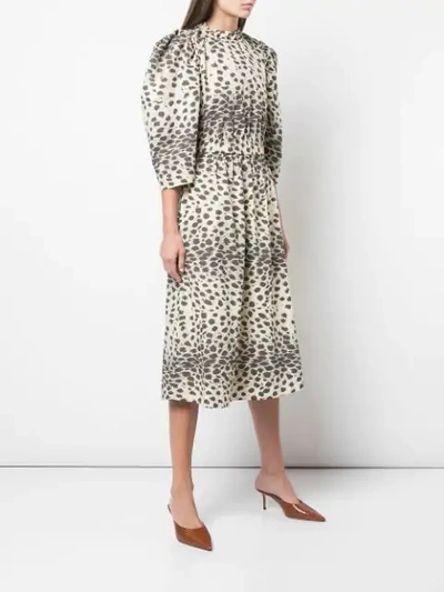 Shop Sea Leopard Midi Dress In Neutrals