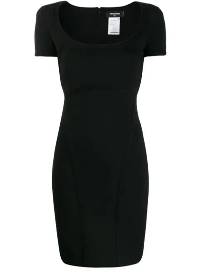Shop Dsquared2 Short Fitted Dress In Black