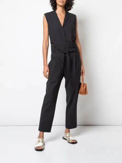 Shop Brunello Cucinelli Poplin Pyjama Jumpsuit In Black