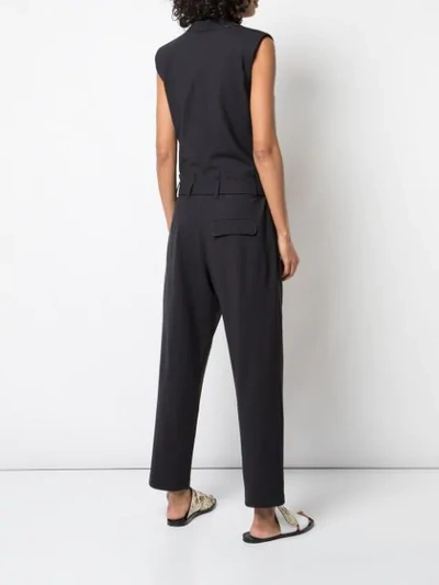 Shop Brunello Cucinelli Poplin Pyjama Jumpsuit In Black