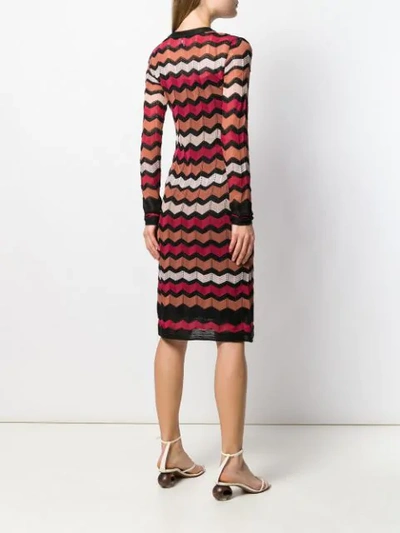 Shop M Missoni Zig-zag Knit Dress In Black