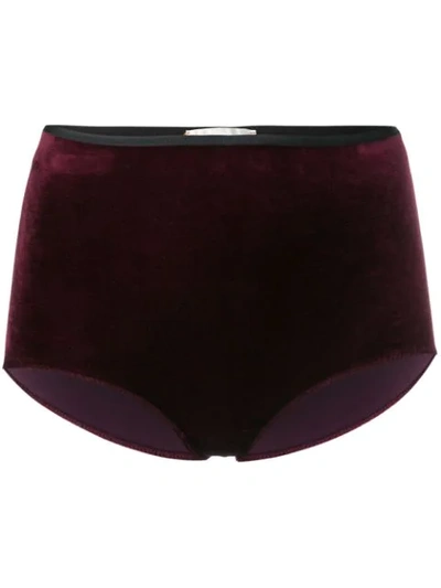 Shop Forte Forte High Waisted Boxers In Red