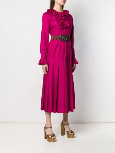 Shop Gucci Gg Belted Dress In 5160
