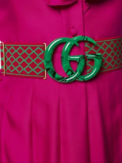 Shop Gucci Gg Belted Dress In 5160