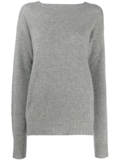 Shop Prada Cashmere Boat Neck Sweater In Grey