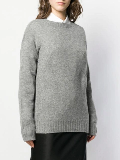 Shop Prada Cashmere Boat Neck Sweater In Grey
