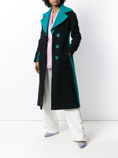 Shop Emilio Pucci Buttoned Long Coat - Black