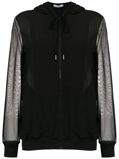 Shop Mara Mac Silk Hooded Jacket In Black