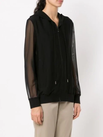 Shop Mara Mac Silk Hooded Jacket In Black