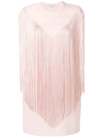 Shop Stella Mccartney Fringed Mini Dress In Pink