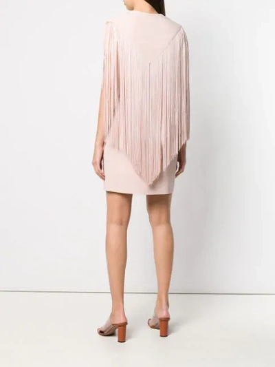 Shop Stella Mccartney Fringed Mini Dress In Pink