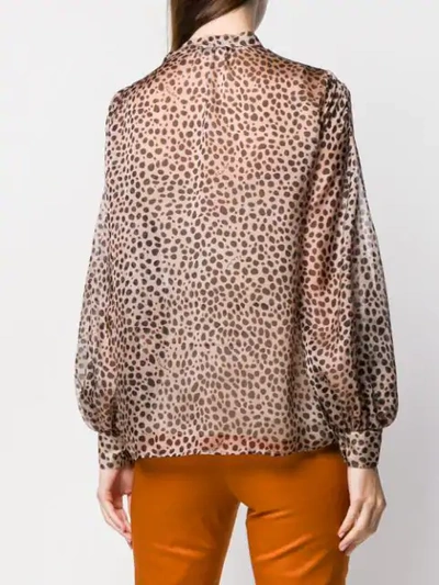 Shop L'autre Chose Leopard Print Pussy Bow Blouse In Brown