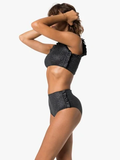 Shop Leslie Amon 'tamini' Bikini Mit Rüschen In Black