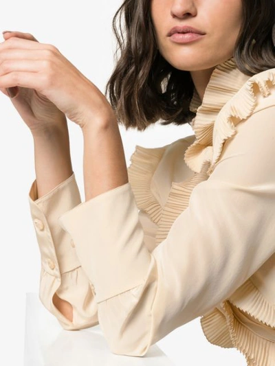 Shop Chloé Ruffled Blouse - Neutrals