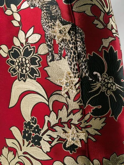 Shop Dolce & Gabbana Metallic Print A-line Skirt In Red