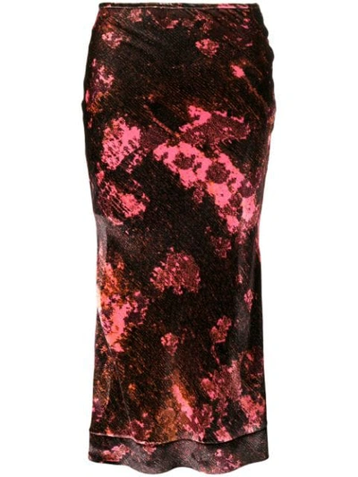 Shop Ellery Floral Print Skirt In Red