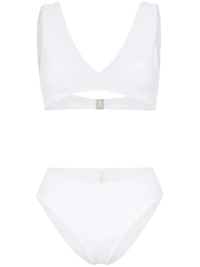Shop Araks Una Ulla Ribbed Bikini In White