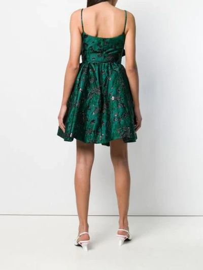 Shop Prada Short Jacquard Dress In Green