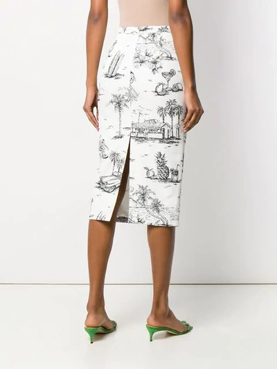 Shop N°21 Printed Pencil Skirt In White